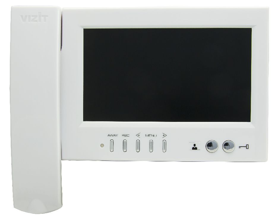 VIZIT-M468MW (White) Монитор цветного видеодомофона, 7", память до 250 ч/б кадров, белый