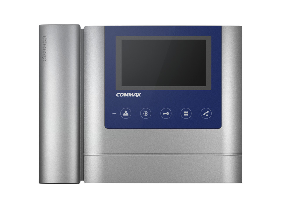 COMMAX CDV-43M (Metalo) Монитор цветного видеодомофона,4,3", TFT LCD, PAL/NTSC, накладное крепление, подключение 2-х вызывных блоков и трубки DP-4VHP, вызов и связь "трубка-монитор", AC 110-240В, цвет: белый