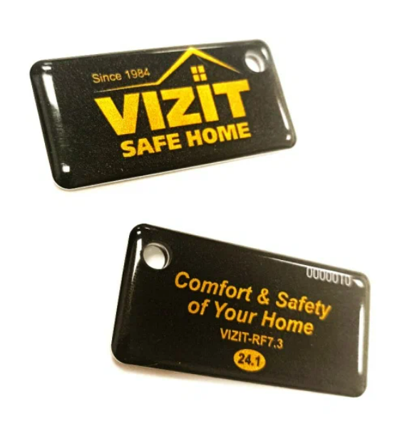 VIZIT-RF7.3C2 Ключ RF (RFID-13.56 МГц) с индивидуальным дизайном на обеих сторонах.