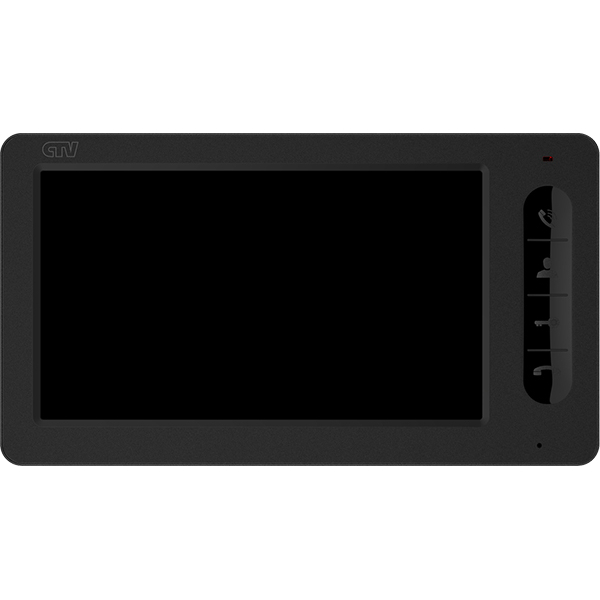 CTV-M1702 B (Black) Монитор с экраном 7", с сенсорными клавишами управления в корпусе с soft-touch покрытием, графическое меню, фотозапись по детекции движения, встроенный источник питания, черный