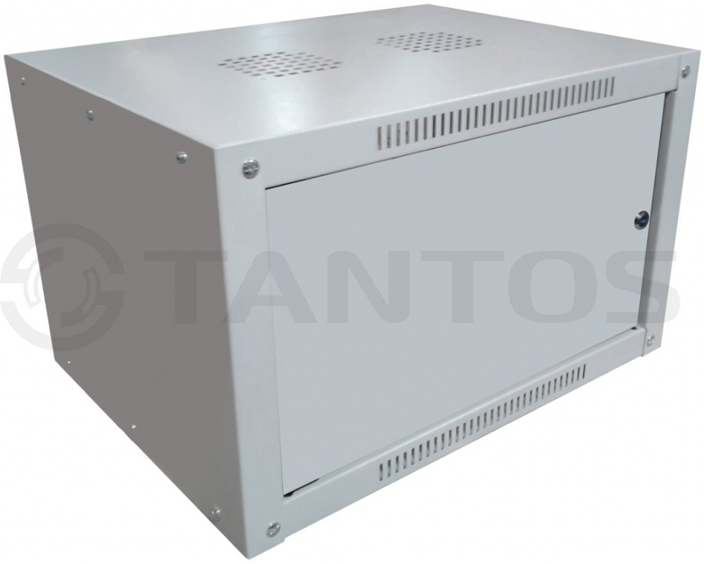 Tantos TSn - 6U600W Настенный телекоммуникационные шкаф высотой 6U для установки в него телекоммуникационного 19" оборудования. Дверь металл. Размеры: В:368xШ:600xГ:600 мм