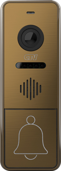 CTV-D4005 BR (Bronze) Вызывная панель для видеодомофона, ИК-фильтр для "ночного" режима, подсветка кнопки вызова, блок управления замком (БУЗ) и монт. уголок в комплекте