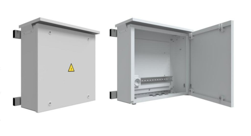 VIZIT-МВP4A Монтажный бокс для установки в нем БПД, БУД. Автоматический выключатель сети 220V, розетка щитовая. Защитное заземление. Габаритные размеры 445х425х145. Предназначен для установки вне помещения.   Степень защиты IP41. 