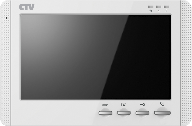 CTV-M1704MD W (White) (7", micro SD до 32ГБ, 190 фото) Монитор видеодомофона с кнопочным управлением, встроенный автоответчик, , встроенный источник питания