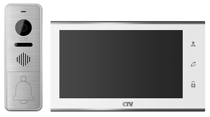 CTV-DP4705AHD W (White/Silver) Комплект цветного видеодомофона (7"), в составе: панель CTV-D400FHD S, монитор CTV-M4705AHD W