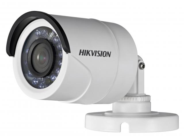 HikVision DS - 2CE16D0T - IR 2Мп уличная цилиндрическая HD - TVI камера с ИК - подсветкой до 20м2Мп CMOS матрица, объектив 2.8мм (3.6мм, 6мм опционально); угол обзора: 103°(2.8мм), 82.2°(3.6мм), 54°(6мм); механический ИК - фильтр; 0.01 Лк@F1.2;
