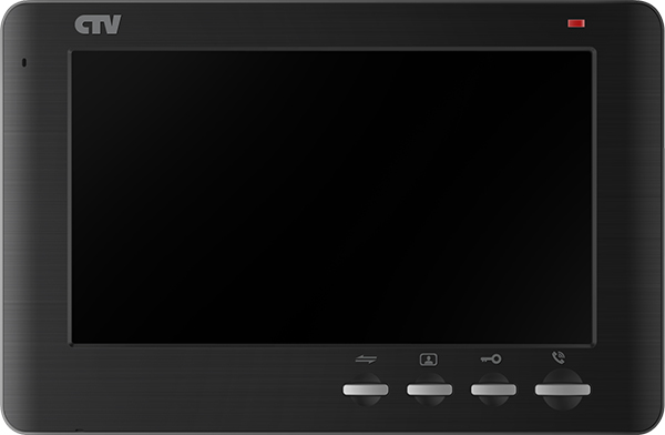 CTV-M1700 SE (Black) Монитор цветного видеодомофона, 7" со сменными передними панелями (серебристый металлик, "шампань", "белый декор"), Hands free, кнопочное управление, память на 250 кадров, накладное крепление, встр. ист пит, подкл до 2 выз. панелей и