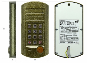 БВД-313RCP Блок вызова домофона, цветная камера, объектив “pinhole”, считыватель RFID, накладной, 90х180х28мм