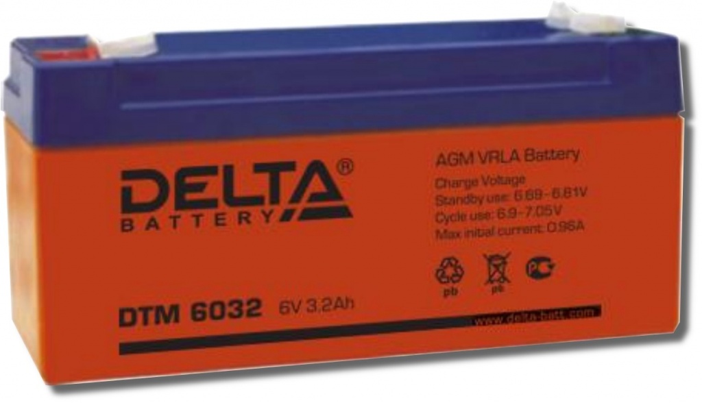 Аккумулятор DTM6032, 6В, 3.2А/ч