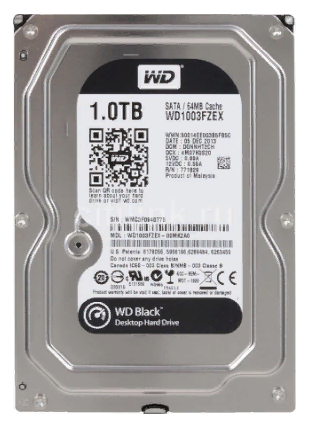 Western Digital WD1003FZEX Жесткий диск HDD SATA-III WD Original Black, 1ТБ, 3.5&quot;, 7200об/мин, 64Мб