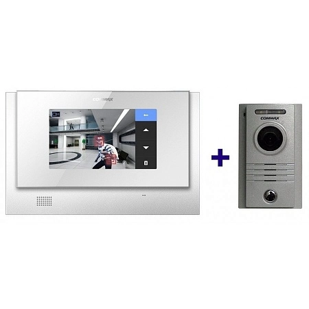 COMMAX CDV-72UM/DRC-40KA (White) Комплект цветного видеодомофона, 7.0, TFT LCD, PAL/NTSC, без трубки (Hands Free), подключение 2-х вызывных панелей, 2 камер CCTV, трубки DP-4VHP, выбор записи по детектору движения для 2 -х DRC-40KA  и 2-x CCTVкамер (запис