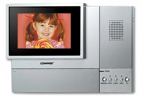 COMMAX CAV-702IM (Серебро) Монитор цветного видеодомофона, NTSC, LCD 7.0&quot;, без трубки (Hands Free), встроенная память на 128 кадров,тлф.тастатура, подключение к телефонной сети, охранные функции: вторжения, утечки газа, пожар