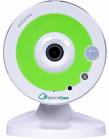 SpaceСam F1 Green (2.8) 1Mp Настольная IP-видеокамера, 1/3&quot; CMOS сенсор, 1280х720 (до 25к/с), 0.2лк(цвет, F1.2)/0лк(ч/б) c ИК, &quot;день/ночь&quot;, аудио, RTSP, ONVIF, H264, microSD до 64Гб, Wi-Fi, ИК-подсветка до 10м, 5V, от -10 до +50°C, зеленый корпус