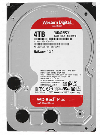 Western Digital WD40EFZX Жесткий диск HDD SATA-III WD Red, 4ТБ, 3.5&quot;, 5400об/мин, 128Мб, 6GB/S