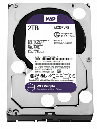 Western Digital WD140PURZ Жесткий диск HDD SATA-III WD Purple, 14ТБ, 7200RPM 512MB