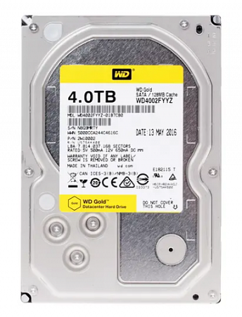 Western Digital WD4002FYYZ Жесткий диск HDD SATA-III WD Gold, 4ТБ, 3.5&quot;, 7200об/мин, 128Мб