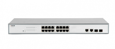 Roxton UNS-1016F2S Неуправляемый сетевой коммутатор, порт 10/100 Мбит/сх16, порт TFх2, порт SFPх2, 1U