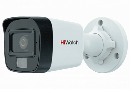 HiWatch DS-T500A (B) (3.6) 5Mp Уличная цилиндрическая HD-TVI-видеокамера с гибридной подсветкой EXIR/LED до 30/20м и встроенным микрофоном (AoC)
