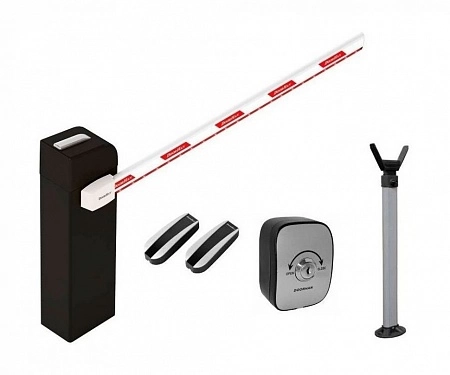 DOORHAN BR-PRO4000KIT Комплект шлагбаума, в составе: стойка BARRIER-PRO со встроенной сигнальной лампой и приемником, стрела BOOM-4, опора V-HOLDER, ключ-кнопка KEYSWITCH-N, фотоэлементы PHOTOCELL-N.